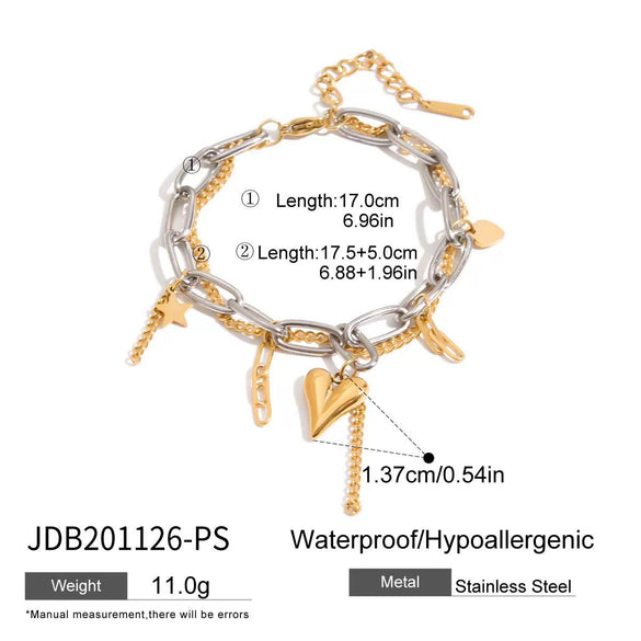 Wholesale Light Luxury High End Sense Bracelet Stainless Steel Jewelry Stacked Wear Love Chain With Geometric Pattern Electroplated For Women