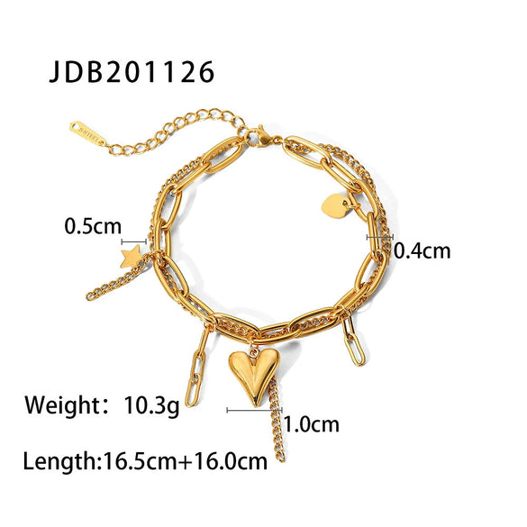 Wholesale Light Luxury High End Sense Bracelet Stainless Steel Jewelry Stacked Wear Love Chain With Geometric Pattern Electroplated For Women