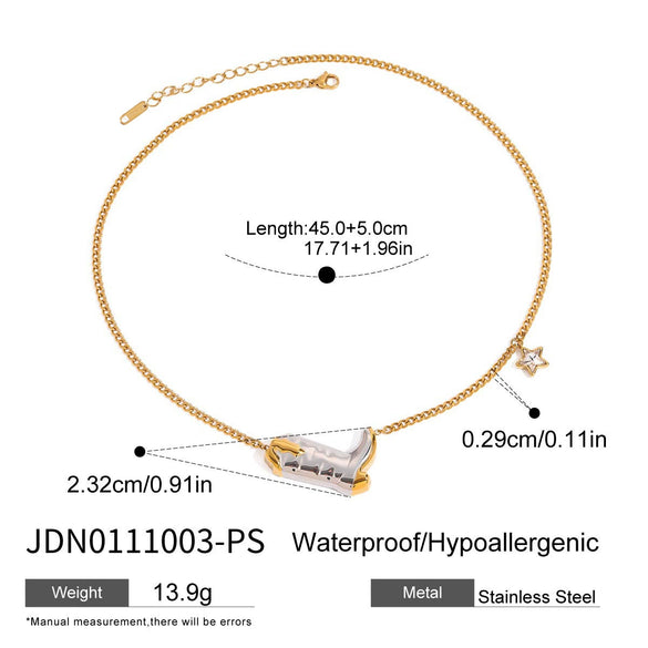 Wholesale Light Luxury High End Titanium Steel And Stainless Steel Necklace With Geometric Design And Electroplating For Women