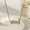 Wholesale Light Luxury High End Titanium Steel And Stainless Steel Necklace With Geometric Design And Electroplating For Women