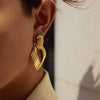 Wholesale Light Luxury High Grade Stainless Steel Geometric Earrings With Electroplating Design For Women