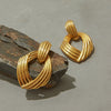 Wholesale Light Luxury High Grade Stainless Steel Geometric Earrings With Electroplating Design For Women