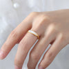 Wholesale Light Luxury High Grade White Sea Shell Ring For Women Titanium Steel With 18K Gold Electroplating And Geometric Design