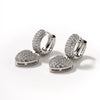 Wholesale Light Luxury Highend Copper Inlaid Zircon Heartshaped Electroplated Women's Earrings