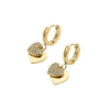 Wholesale Light Luxury Highend Stainless Steel 18K Electroplated Women's Peach Heart Earrings With Micropaved Zircons