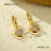 Wholesale Light Luxury Highend Stainless Steel 18K Electroplated Women's Peach Heart Earrings With Micropaved Zircons