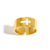 Wholesale Light Luxury Highend Stainless Steel Open Ring With Bow Pattern And Electroplating Retro Hiphop Style