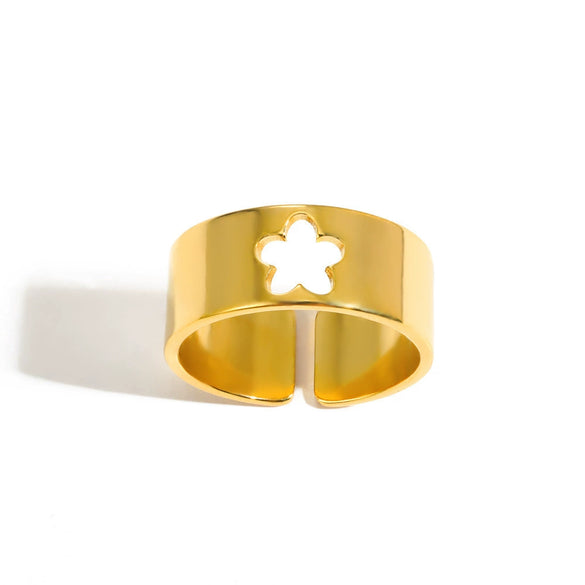 Wholesale Light Luxury Highend Stainless Steel Open Ring With Bow Pattern And Electroplating Retro Hiphop Style