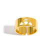 Wholesale Light Luxury Highend Stainless Steel Open Ring With Bow Pattern And Electroplating Retro Hiphop Style