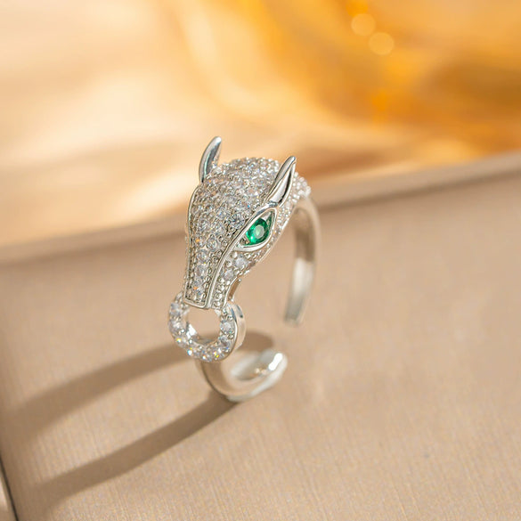 Wholesale Light Luxury Hiphop Leopard Geometric Animal Zodiac Gold Plated Copper Ring For Women