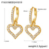 Wholesale Light Luxury Hollow Love Inlaid Zircon Gymbos Earrings For Women Stainless Steel Electroplated Geometric Heart Shape Accessories