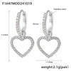 Wholesale Light Luxury Hollow Love Inlaid Zircon Gymbos Earrings For Women Stainless Steel Electroplated Geometric Heart Shape Accessories
