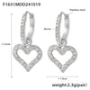 Wholesale Light Luxury Hollow Love Inlaid Zircon Gymbos Earrings For Women Stainless Steel Electroplated Geometric Heart Shape Accessories