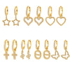 Wholesale Light Luxury Hollow Love Inlaid Zircon Gymbos Earrings For Women Stainless Steel Electroplated Geometric Heart Shape Accessories