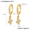 Wholesale Light Luxury Hollow Love Inlaid Zircon Gymbos Earrings For Women Stainless Steel Electroplated Geometric Heart Shape Accessories