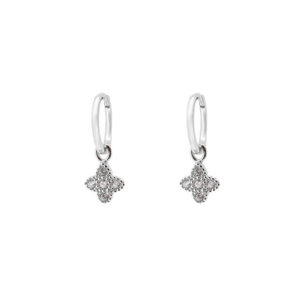 Wholesale Light Luxury Hollow Microinlaid Zircon Leaf Earrings Copper Niche Geometric