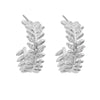 Wholesale Light Luxury Hollow Microinlaid Zircon Leaf Earrings Copper Niche Geometric