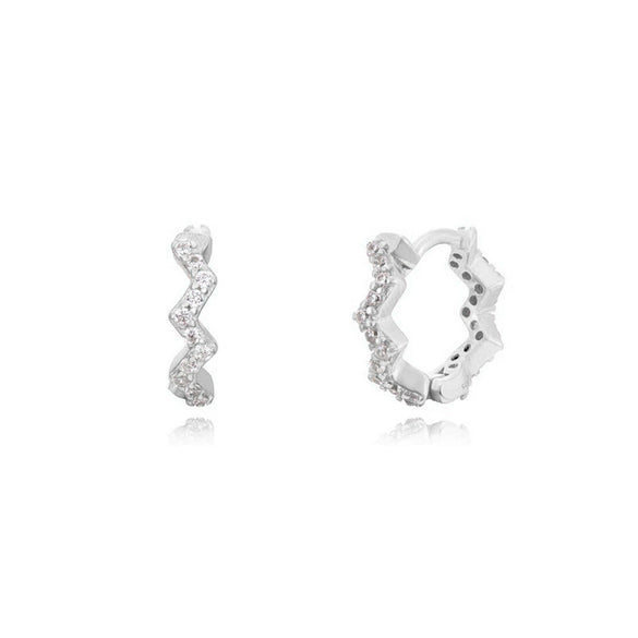 Wholesale Light Luxury Hollow Microinlaid Zircon Leaf Earrings Copper Niche Geometric