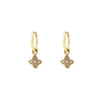 Wholesale Light Luxury Hollow Microinlaid Zircon Leaf Earrings Copper Niche Geometric