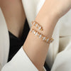 Wholesale Light Luxury Inlaid Color Zircon 316L Stainless Steel Bracelet Jewelry With Geometric Design For Women