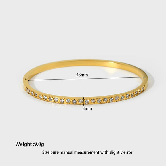 Wholesale Light Luxury Inlaid Zircon 18K Gold Plated Titanium Steel And Stainless Steel Bracelet For Women