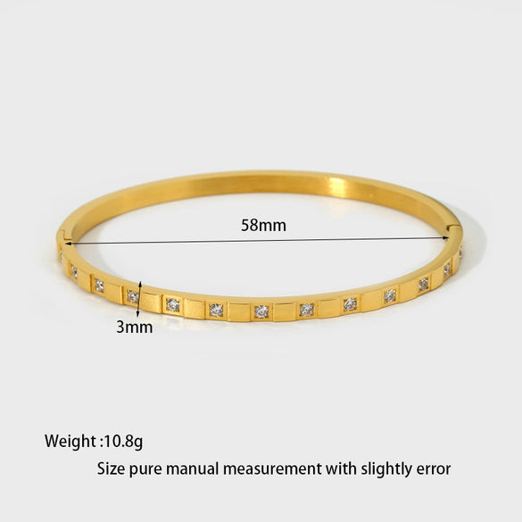 Wholesale Light Luxury Inlaid Zircon 18K Gold Plated Titanium Steel And Stainless Steel Bracelet For Women