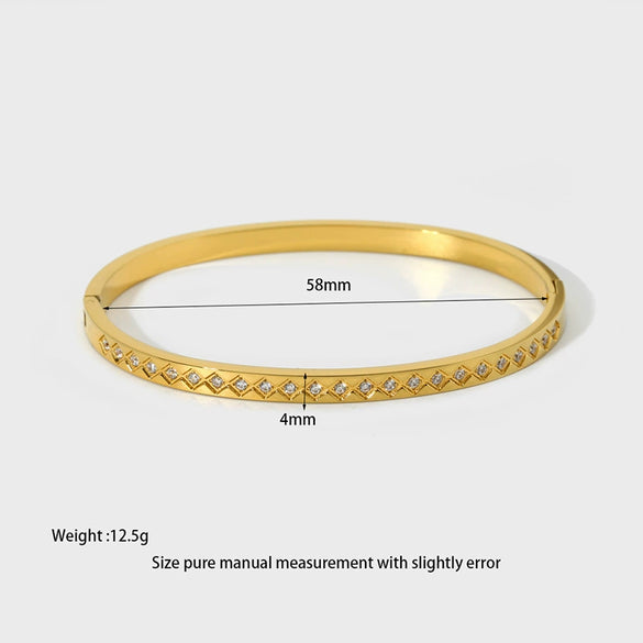 Wholesale Light Luxury Inlaid Zircon 18K Gold Plated Titanium Steel And Stainless Steel Bracelet For Women