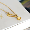 Wholesale Light Luxury Jewelry Titanium Steel Heart Shape Geometric Pendant O Chain Necklace Electroplated For Women