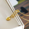 Wholesale Light Luxury Jewelry Titanium Steel Heart Shape Geometric Pendant O Chain Necklace Electroplated For Women