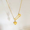 Wholesale Light Luxury Jewelry Titanium Steel Heart Shape Geometric Pendant O Chain Necklace Electroplated For Women