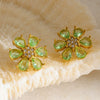Wholesale Light Luxury 18K Gold Plated Stainless Steel Zircon Inlaid Flower Earrings For Women