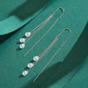 Wholesale Light Luxury Long Tassel Water Drop Shaped Simulation Diamond Earrings For Women S925 Sterling Silver Inlaid With Zircon
