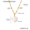Wholesale Light Luxury Love Heart Shell Pendant Necklace Stainless Steel 18K Gold Plated