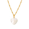 Wholesale Light Luxury Love Heart Shell Pendant Necklace Stainless Steel 18K Gold Plated