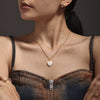 Wholesale Light Luxury Love Heart Shell Pendant Necklace Stainless Steel 18K Gold Plated