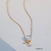Wholesale Light Luxury Love Heart Titanium Steel Goldplated Snake Chain Necklace For Women