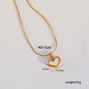 Wholesale Light Luxury Love Heart Titanium Steel Goldplated Snake Chain Necklace For Women