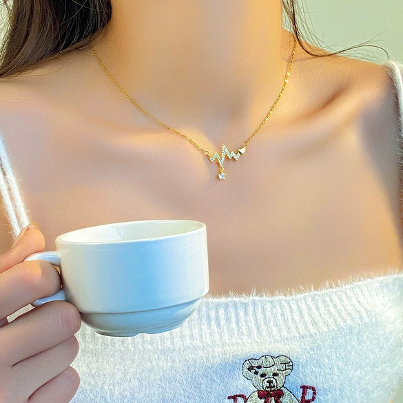 Wholesale Light Luxury Love Pendant Titanium Steel Necklace For Women With Copper Pendant And Ochain Electroplated Design