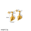 Wholesale Light Luxury Marine Series Stainless Steel Shell Earrings With 18K Gold Starfish Design Electroplated For Women