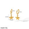 Wholesale Light Luxury Marine Series Stainless Steel Shell Earrings With 18K Gold Starfish Design Electroplated For Women