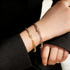 Wholesale Light Luxury Microinlaid Brass Letter Bracelet With Zircon Inlay
