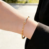 Wholesale Light Luxury Microinlaid Brass Letter Bracelet With Zircon Inlay