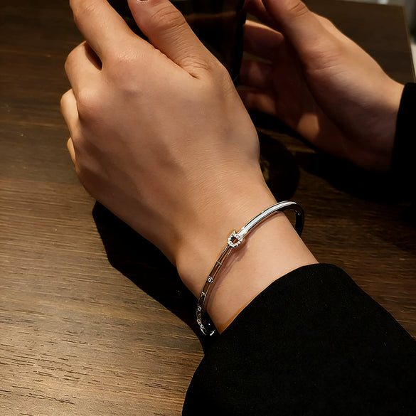 Wholesale Light Luxury Microinlaid Brass Letter Bracelet With Zircon Inlay