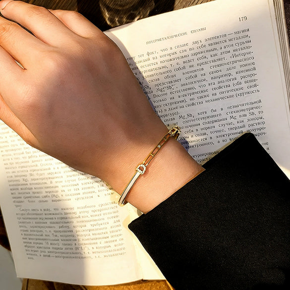 Wholesale Light Luxury Microinlaid Brass Letter Bracelet With Zircon Inlay
