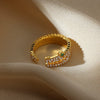 Wholesale Light Luxury Microinlaid Zircon Open Ring Copper Electroplated Love Devil's Eye Bow Tie Diamond U Shape Unisex Jewelry