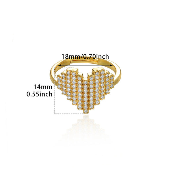 Wholesale Light Luxury Microinlaid Zircon Open Ring Copper Electroplated Love Devil's Eye Bow Tie Diamond U Shape Unisex Jewelry