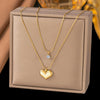 Wholesale Light Luxury Minimalist Geometric 18K Real Gold Plated Heart Necklace For Women