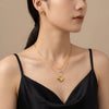 Wholesale Light Luxury Minimalist Geometric 18K Real Gold Plated Heart Necklace For Women