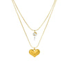 Wholesale Light Luxury Minimalist Geometric 18K Real Gold Plated Heart Necklace For Women