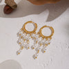 Wholesale Light Luxury Minimalist Geometric Stainless Steel Pvd Furnace Vacuum Real Gold Plated Earrings For Women